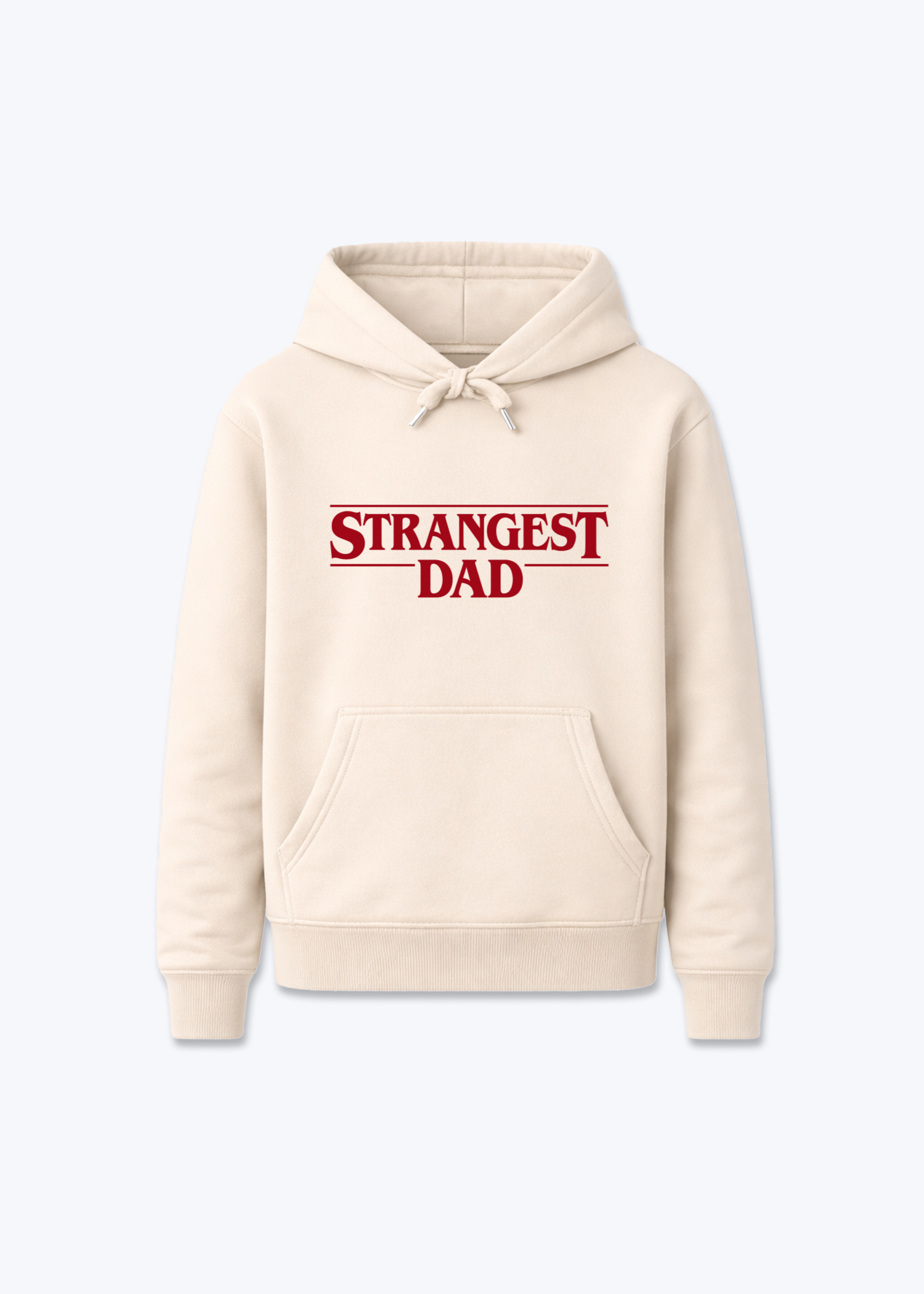 Strangest Dad Regular Hoodie - Beige Front (Designed)