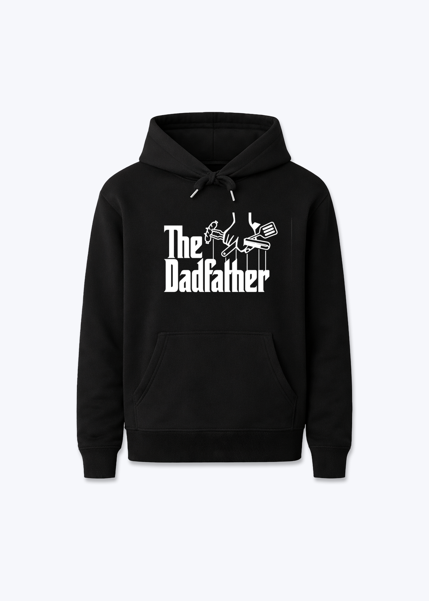 The Dadfather Regular Hoodie - Black Front (Designed)