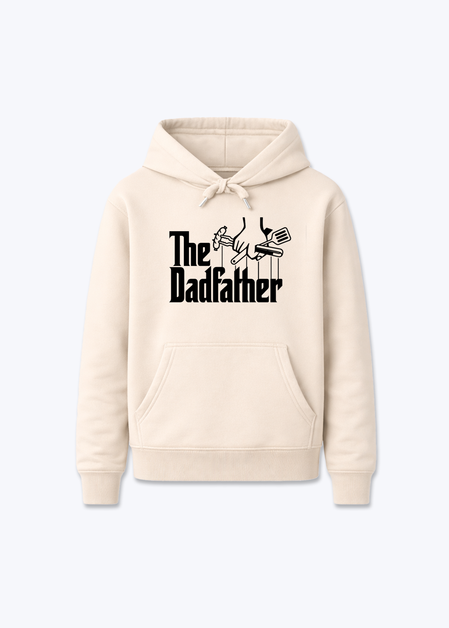 The Dadfather Regular Hoodie - Beige Front (Designed)