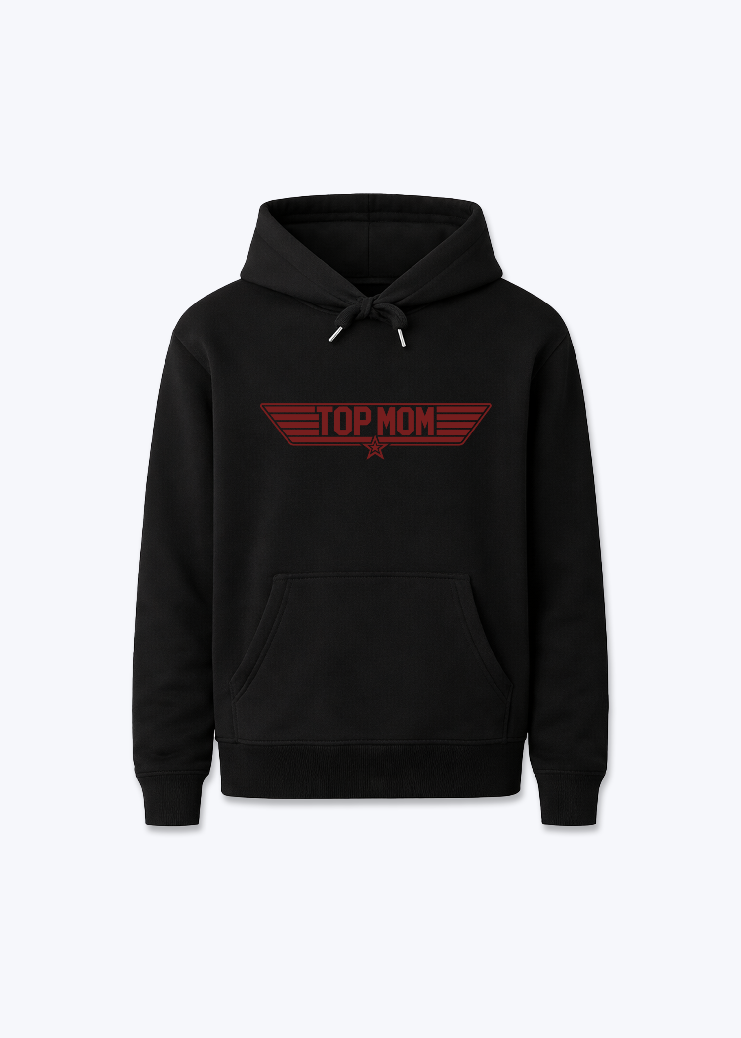 Top Mom Regular Hoodie - Black Front (Designed)