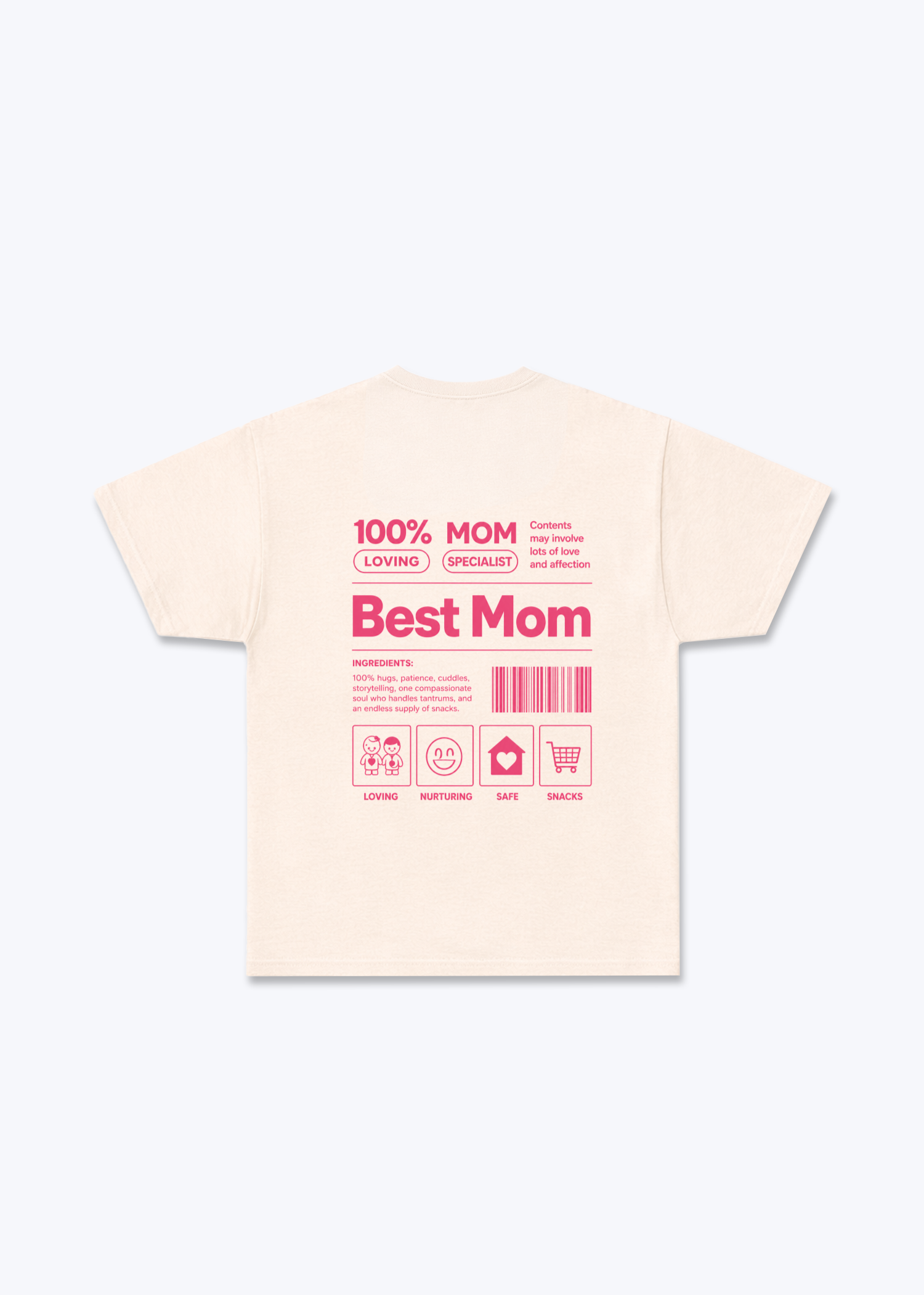 Best mom  Regular Shirt - Beige Back (Designed)