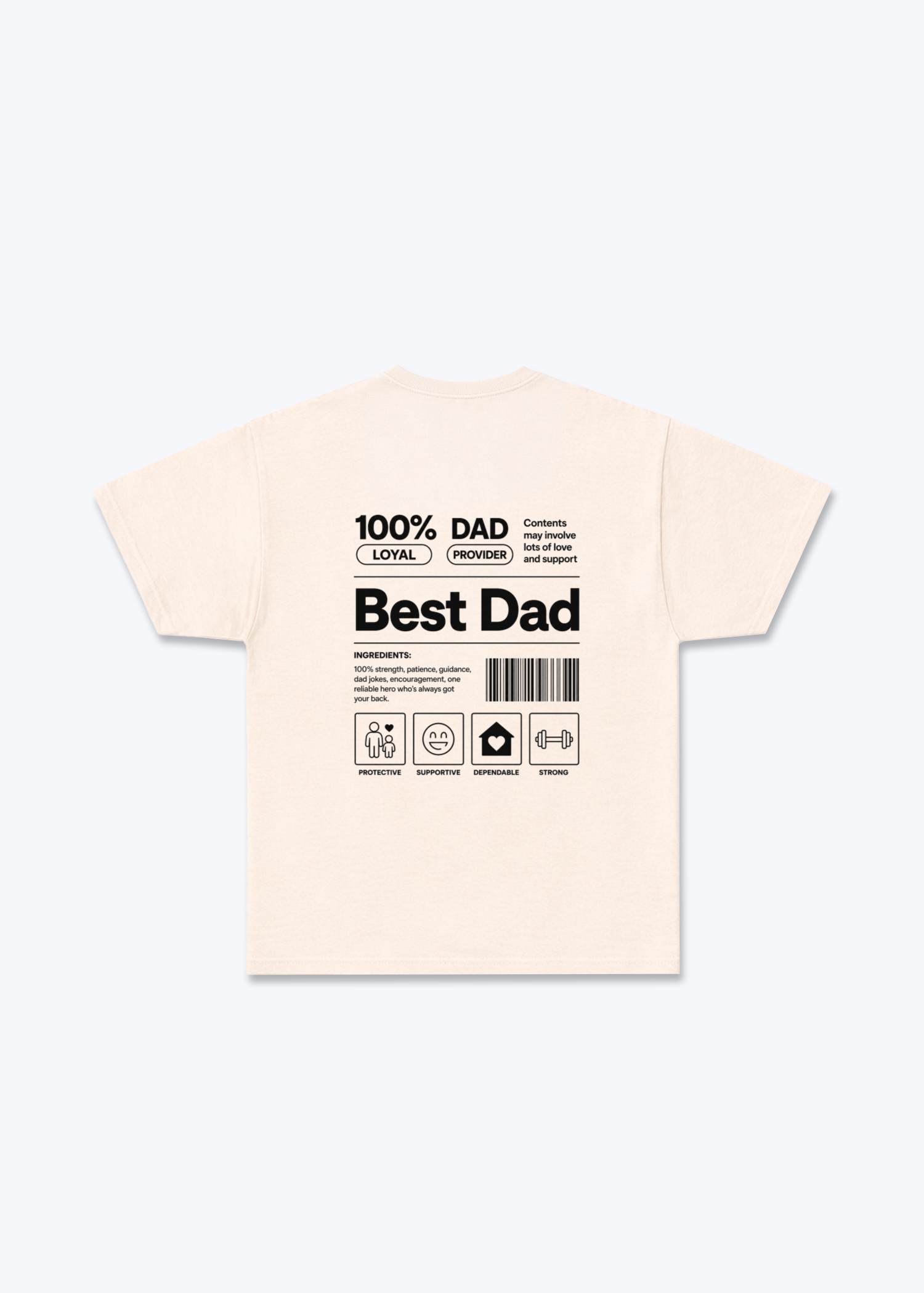 Best Dad Regular Shirt - Beige Back (Designed)