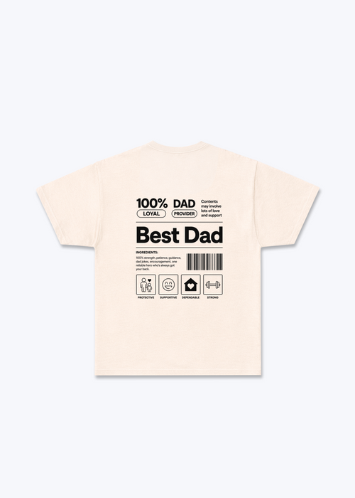 Best Dad Regular Shirt - Beige Back (Designed)