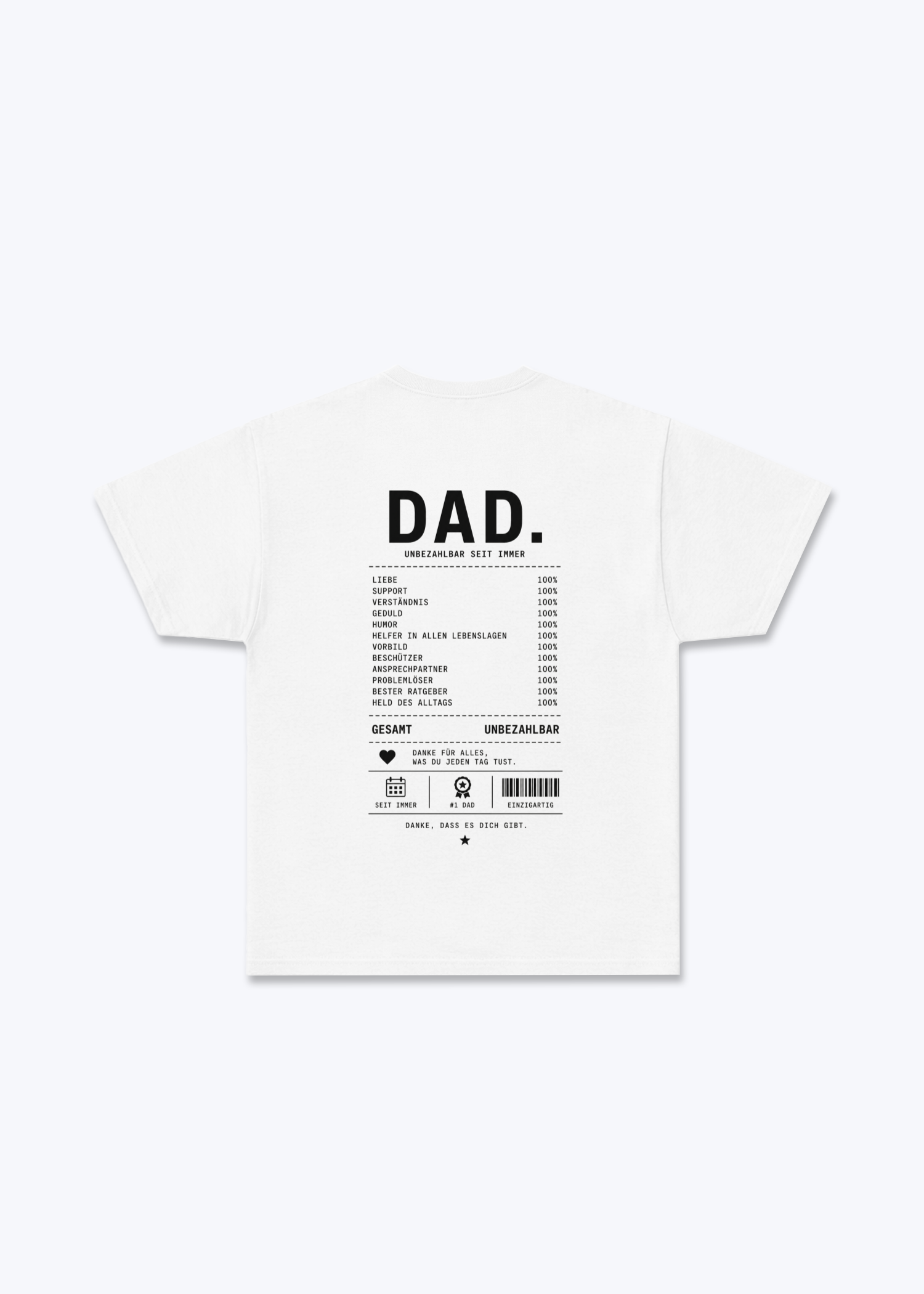Dad 100% Regular Shirt - White Back (Designed)