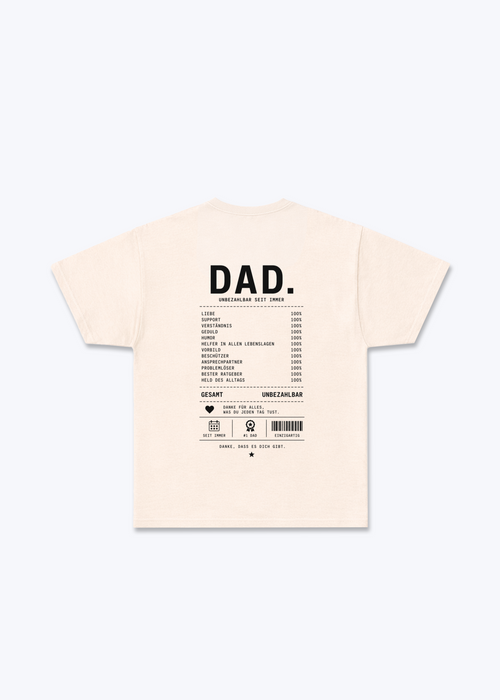 Dad 100% Regular Shirt - Beige Back (Designed)