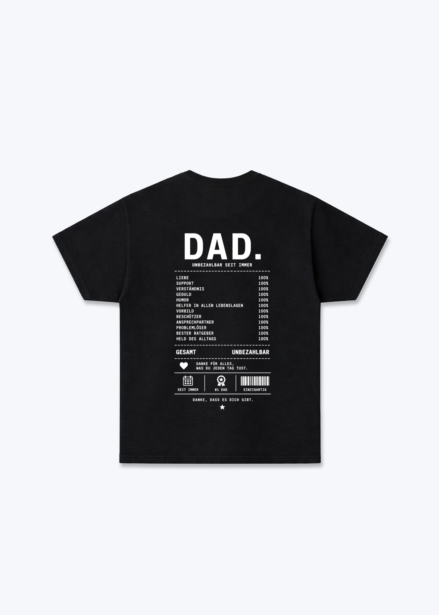 Dad 100% Regular Shirt - Black Back (Designed)