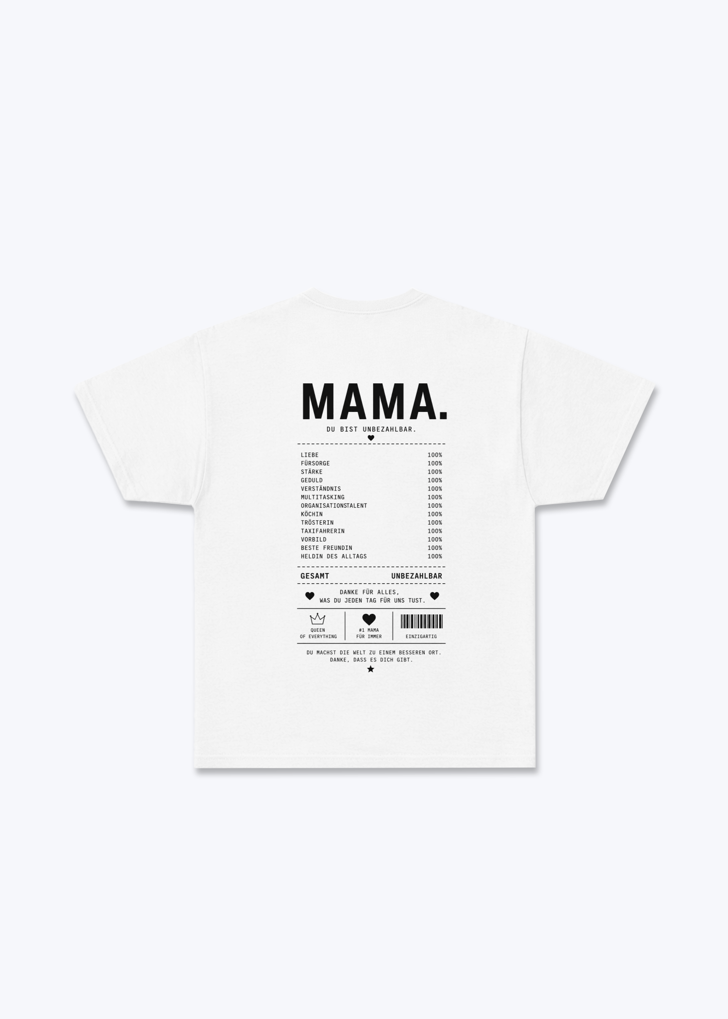 Mom 100% Regular Shirt - White Back (Designed)