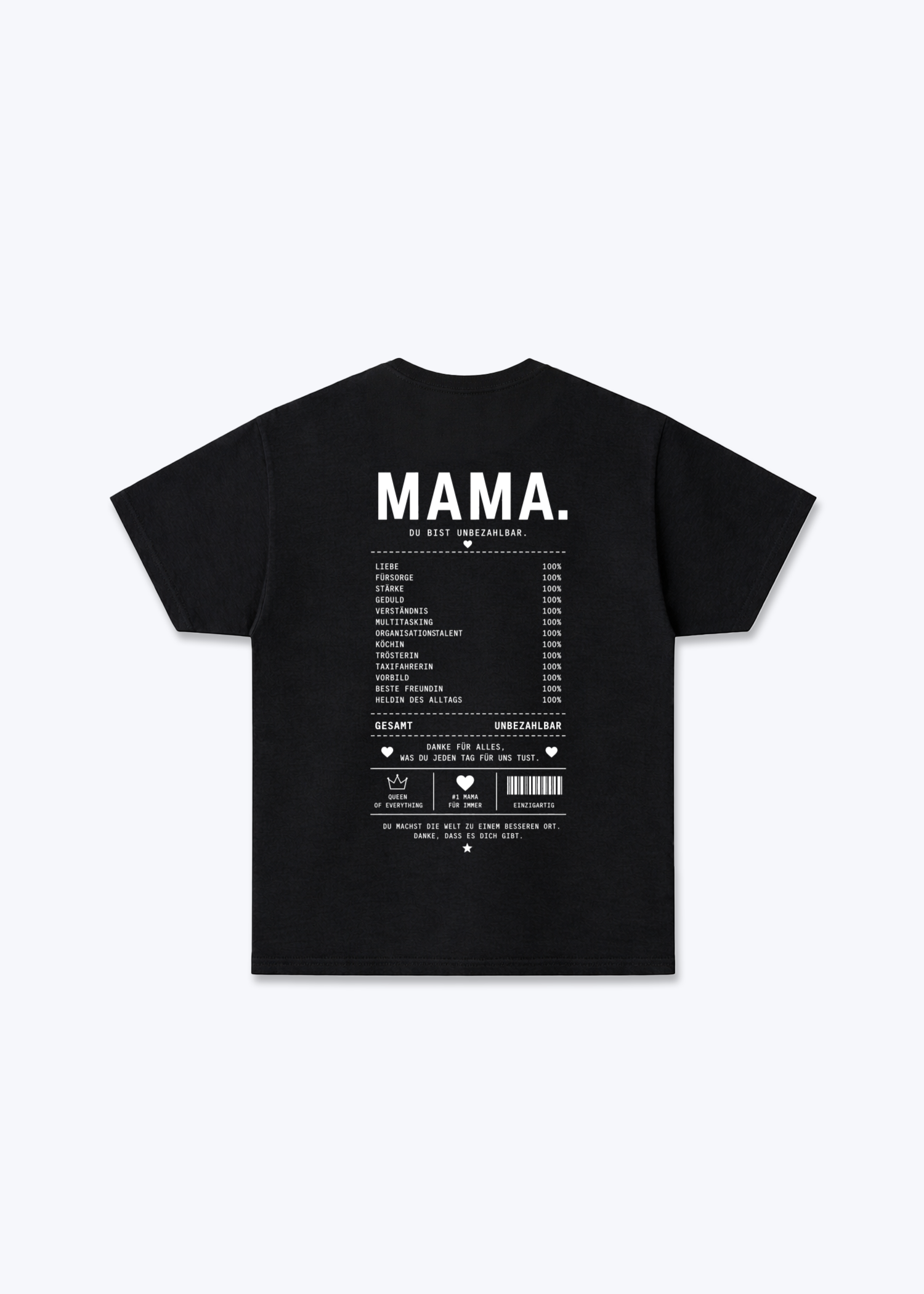 Mom 100% Regular Shirt - Black Back (Designed)
